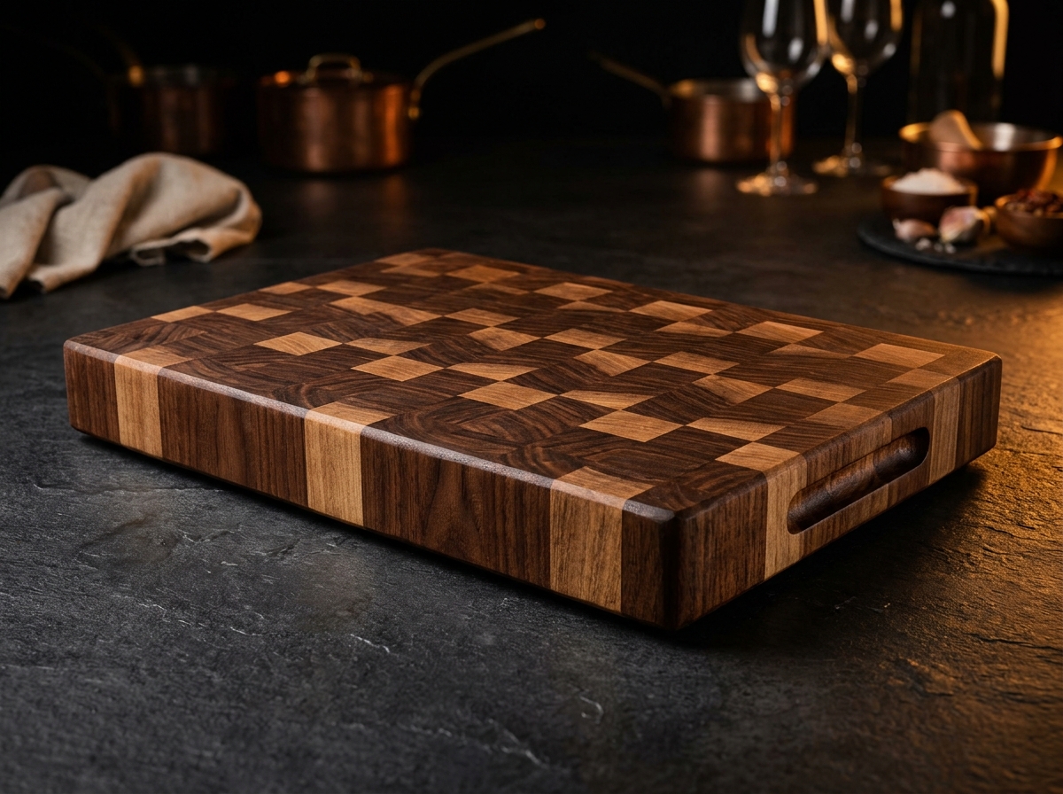 Thick End-Grain American Black Walnut Butcher Block Cutting Board