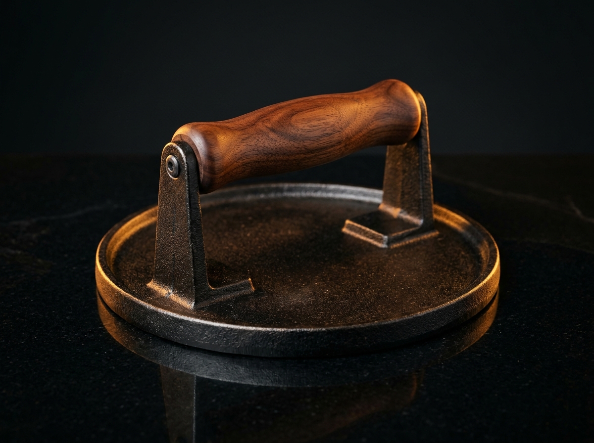 Heavy Duty Cast-Iron Round Smash Burger and Steak Weight Press
