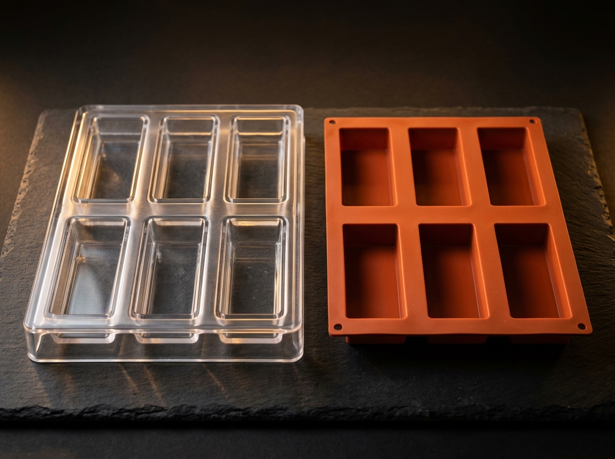 Deep-Cavity Polycarbonate and Silicone Stuffed Dubai Pistachio Knafeh Chocolate Bar Mold