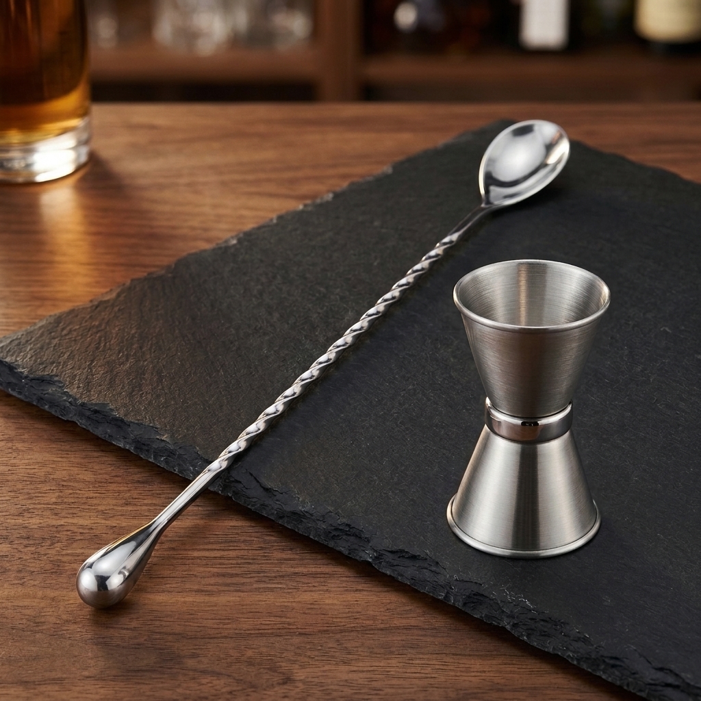30 cm Weighted Teardrop Bar Spoon & Japanese Jigger