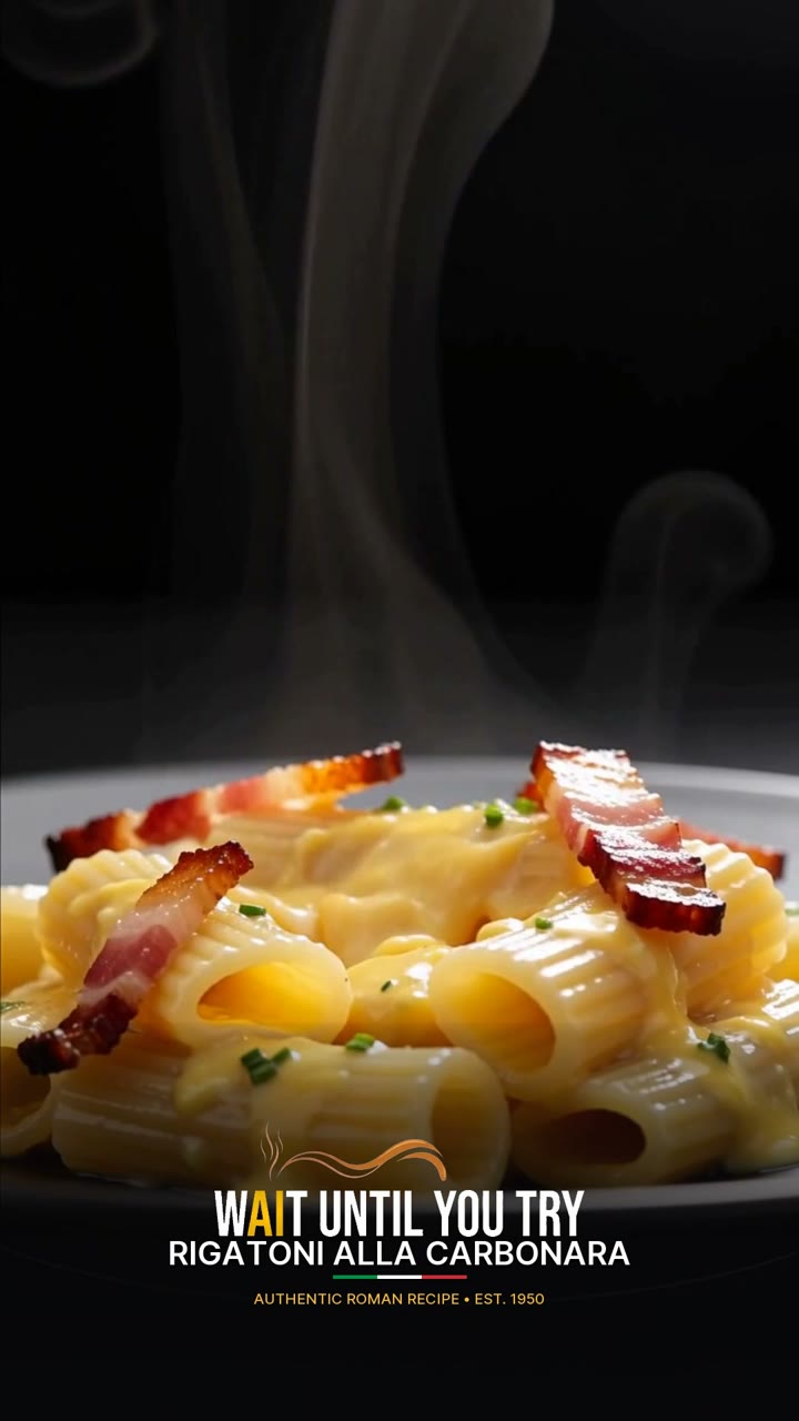 Authentic Roman Rigatoni alla Carbonara