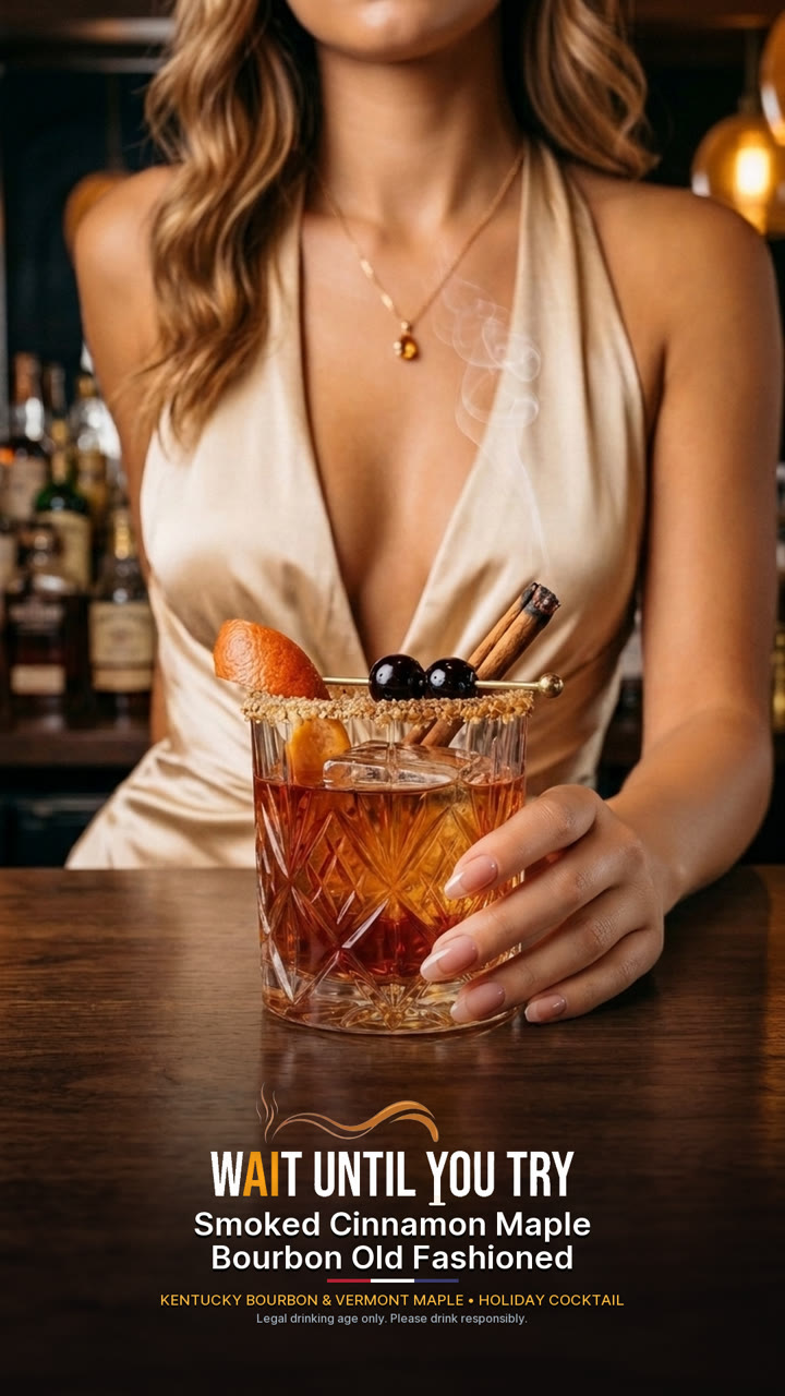 Smoked Cinnamon Maple Bourbon Old Fashioned