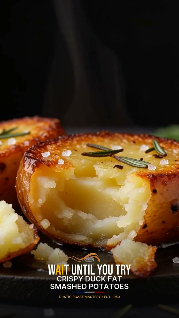 Crispy Duck Fat Smashed Potatoes