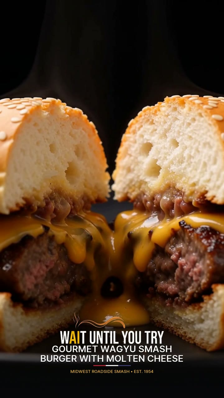 Gourmet Wagyu Smash Burger with Molten Cheese