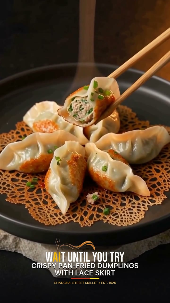 Crispy Pan-Fried Dumplings with Lace Skirt