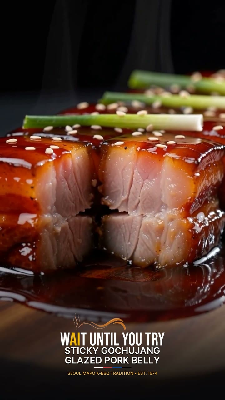 Sticky Gochujang Glazed Pork Belly