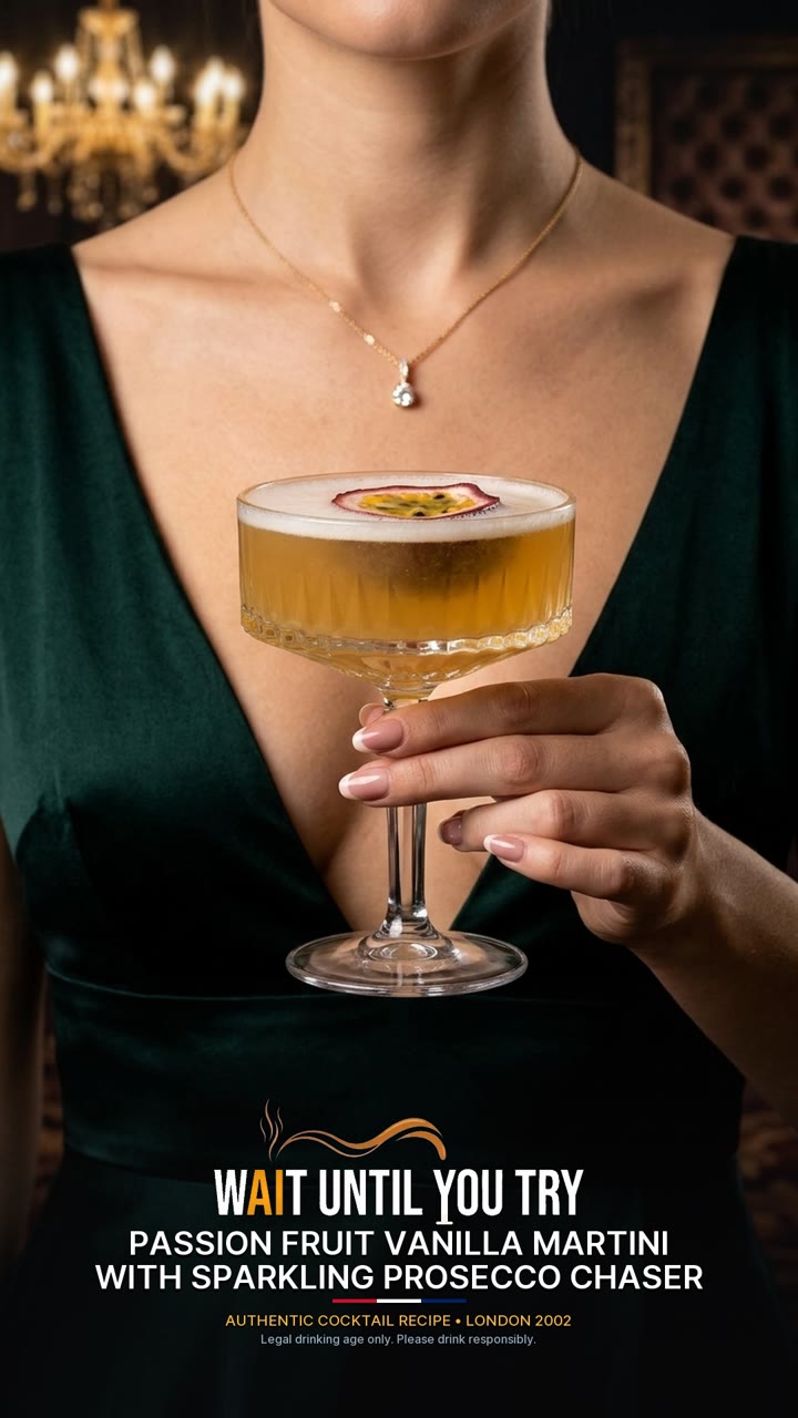 Passion Fruit Vanilla Martini with Sparkling Prosecco Chaser