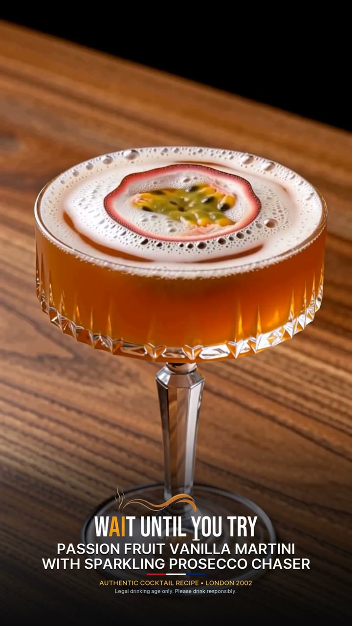 Passion Fruit Vanilla Martini with Sparkling Prosecco Chaser