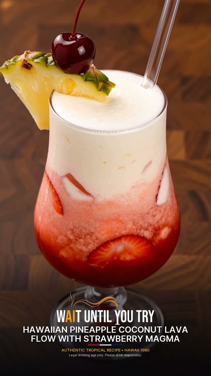 Hawaiian Pineapple Coconut Lava Flow with Strawberry Magma