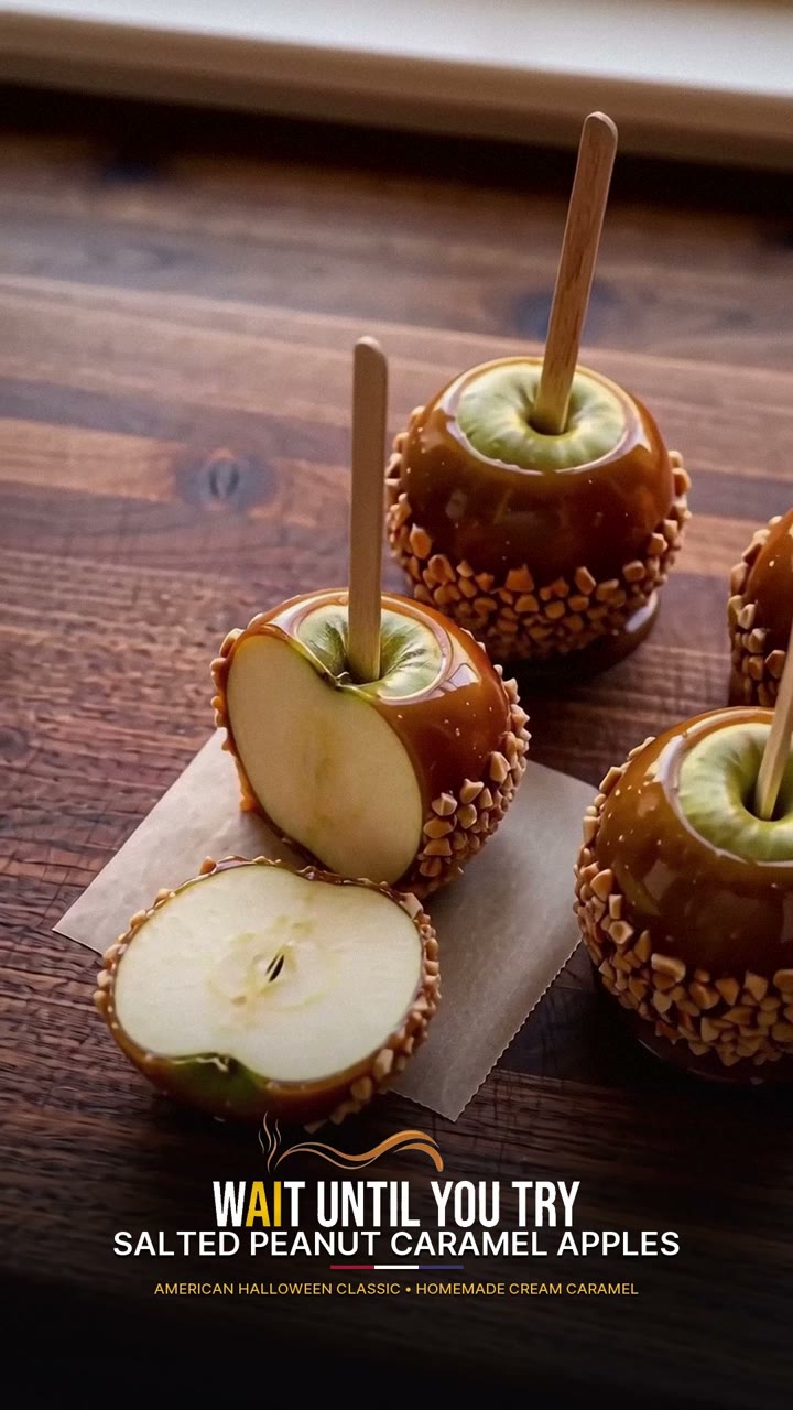 Salted Peanut Caramel Apples
