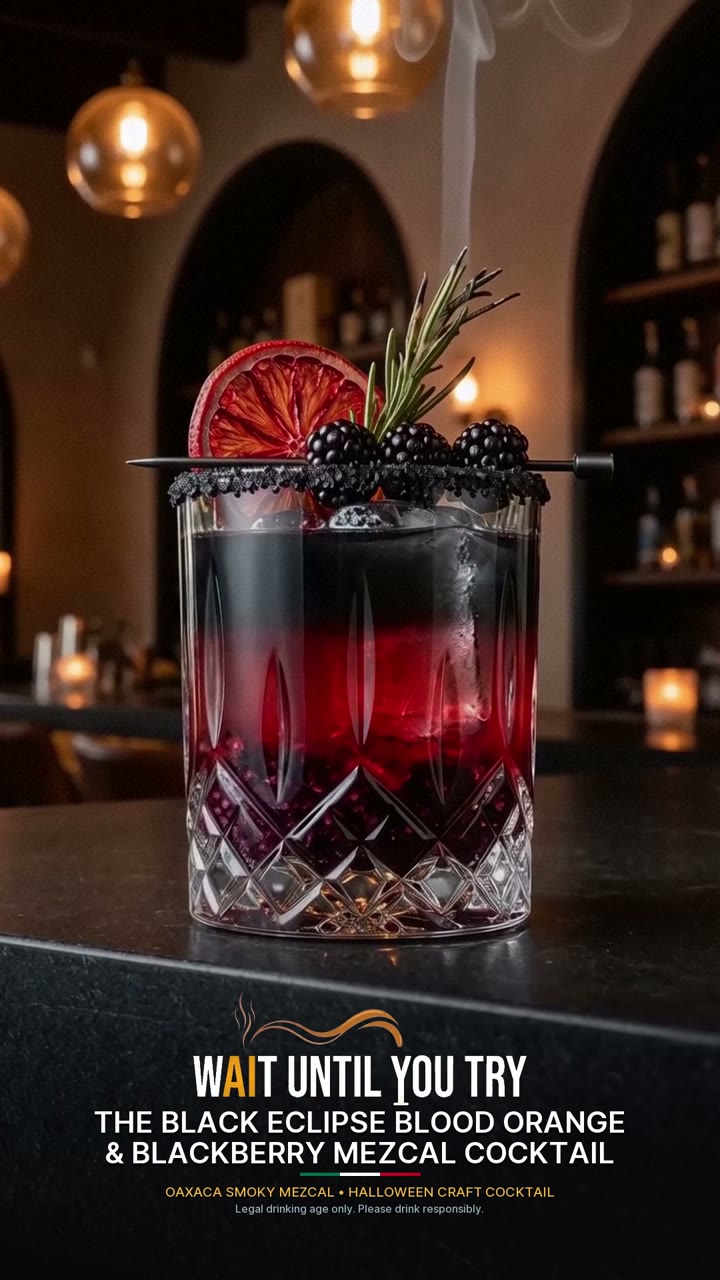 The Black Eclipse Blood Orange & Blackberry Mezcal Cocktail