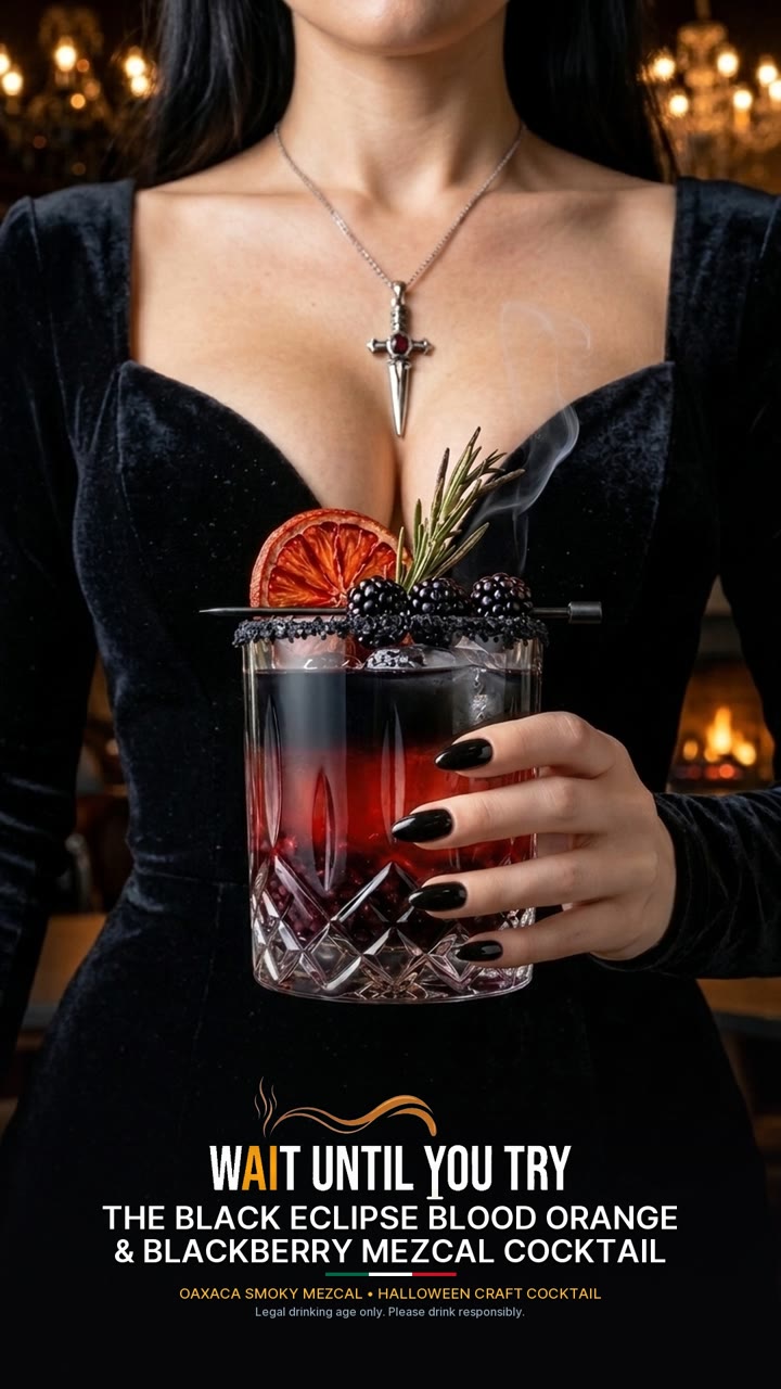 The Black Eclipse Blood Orange & Blackberry Mezcal Cocktail