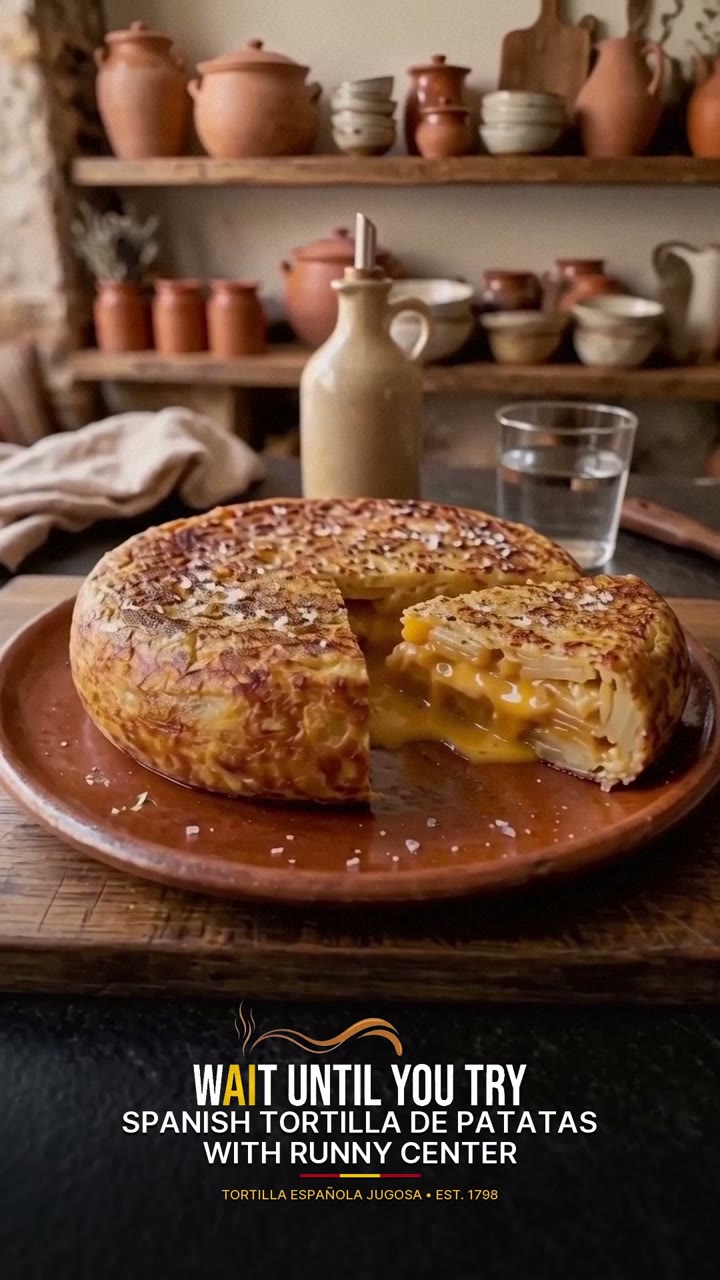 Spanish Tortilla de Patatas with Runny Center
