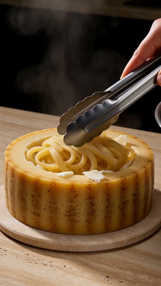 Step 6: Emulsify Off the Heat (Bowl or Cheese Wheel): Pull the skillet completely off the heat and wait 45 seconds so it stops b