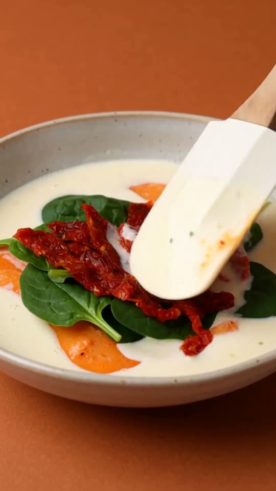 Step 4: Greens: Stir in the Parmigiano, then the sun-dried tomatoes and spinach, and cook just until the spinach wilts