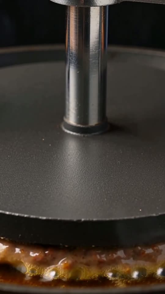 Step 4: Smash: Place 2-4 balls on the dry griddle, smash each flat to about 6 mm with a heavy press or stiff spatula and season