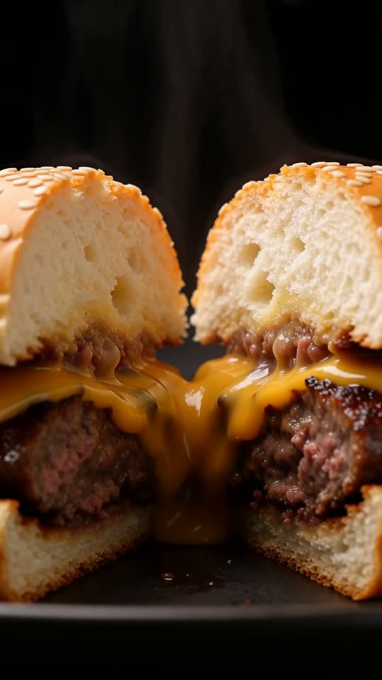 Step 6: Stack: Spread sauce on the buns and stack two cheesy patties and the onions per burger