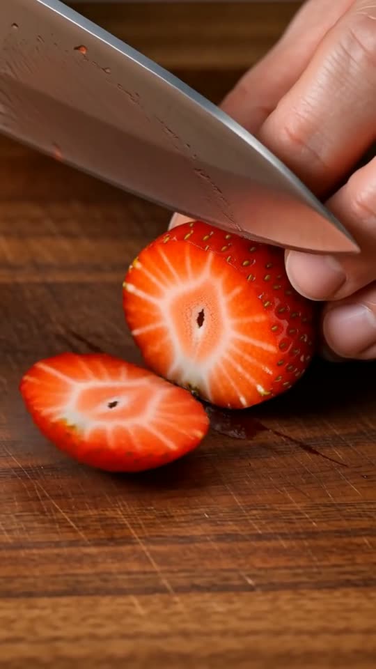 Step 1: Hull & Macerate the Fresh Strawberries: Place two tall hurricane or highball glasses in the freezer for 15 minutes so th