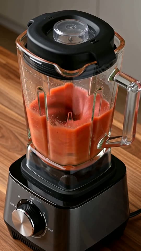 Step 2: Blend the Dense Un-Iced Strawberry Rum Coulis: Transfer the macerated strawberries and their juices to a blender with 30