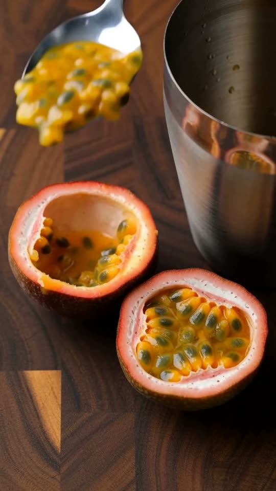 Step 3: Measure the Spirits, Citrus & Syrup: Pour 90ml vanilla vodka (or plain vodka plus 1/2 tsp pure vanilla extract), 45ml Pa