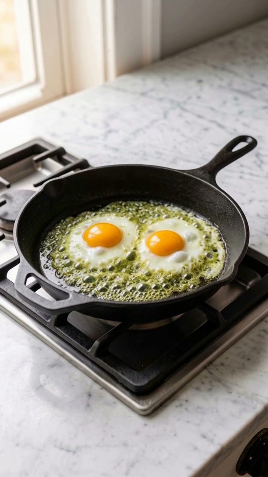 Step 5: Crisp the Lacy Fringes and Set the Whites: Fry over medium-low heat (165°C / 330°F) for 2.5 to 3 minutes