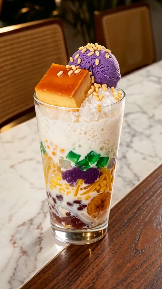 Step 8: Serve Immediately for the 'Mix-Mix' Swirl: Present immediately with a long-handled parfaît spoon so each guest can plung