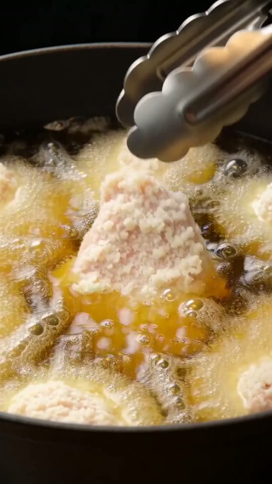 Step 3: Deep-Fry in Batches at 175°C (350°F): Heat 5 cm of peanut oil in a heavy Dutch oven to 175°C (350°F) using a clip-on the