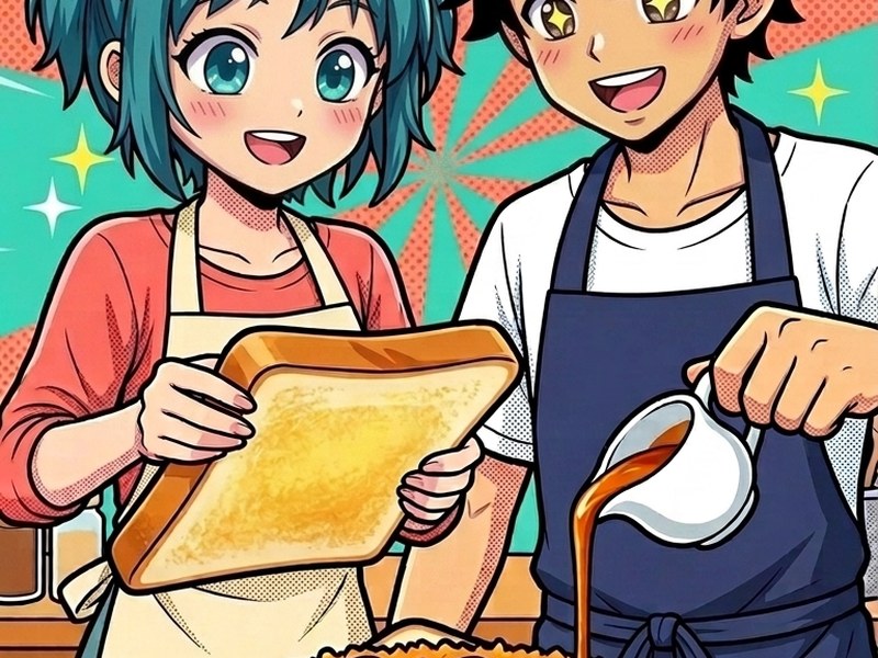 Step 5: Butter-Toast the Shokupan & Sauce: Melt the butter in a wide skillet over medium-low heat and toast the inner faces of t